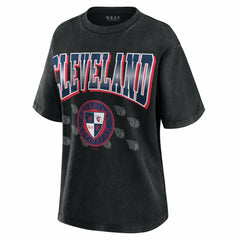 Cleveland Guardians WEAR by Erin Andrews Women's Oversized Boyfriend T-Shirt - Black