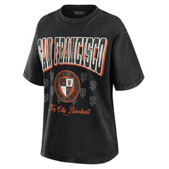 San Francisco Giants WEAR by Erin Andrews Women's Oversized Boyfriend T-Shirt - Black