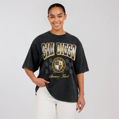 San Diego Padres WEAR by Erin Andrews Women's Oversized Boyfriend T-Shirt - Black