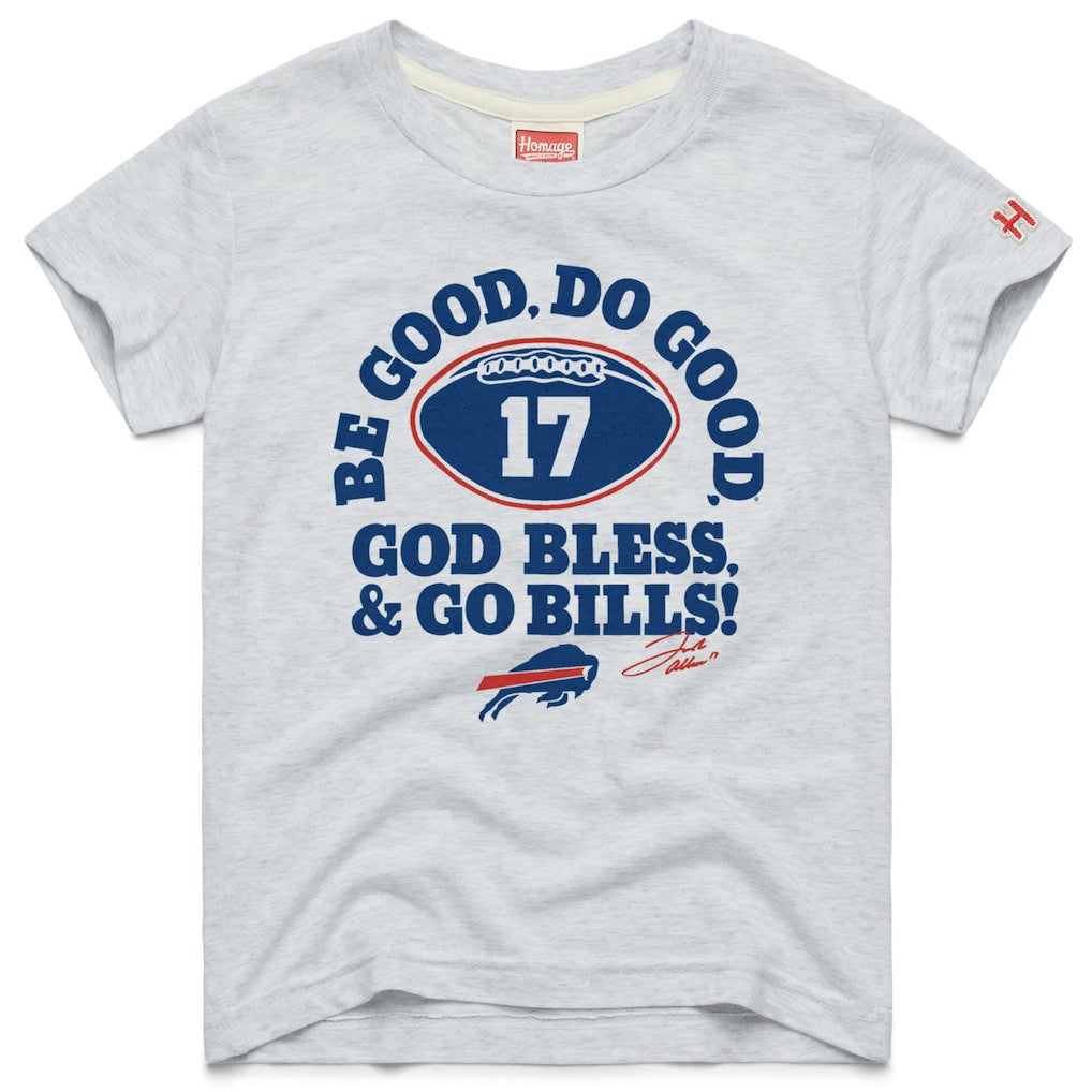Josh Allen Buffalo Bills Homage Youth Be Good Do Good Signature Tri-Blend T-Shirt - Gray for sale