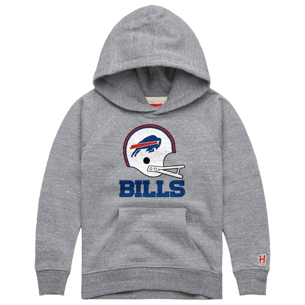 Buffalo Bills Homage Youth Big Helmet Tri-Blend Hoodie - Gray for sale