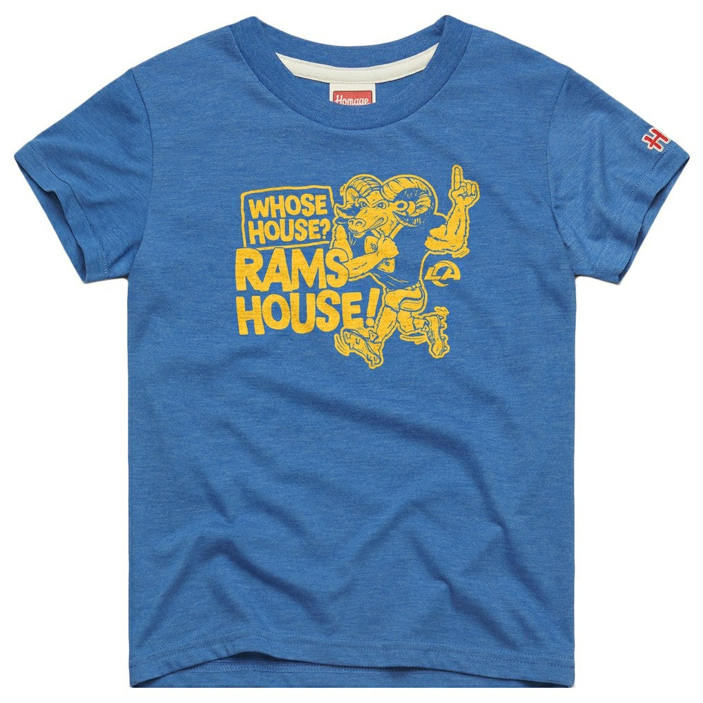 Los Angeles Rams Homage Youth Whose House Mascot Tri-Blend T-Shirt - Royal on sale