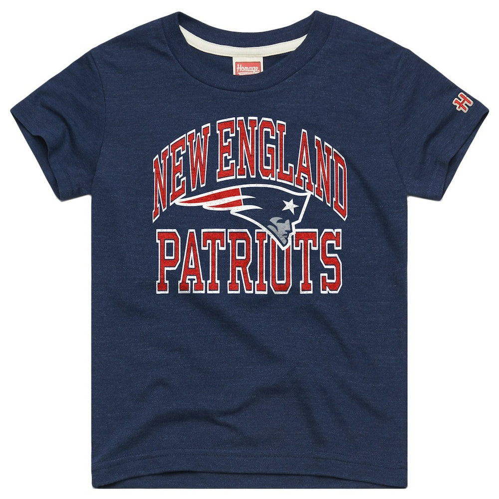 New England Patriots Homage Youth Arch Tri-Blend T-Shirt - Navy online