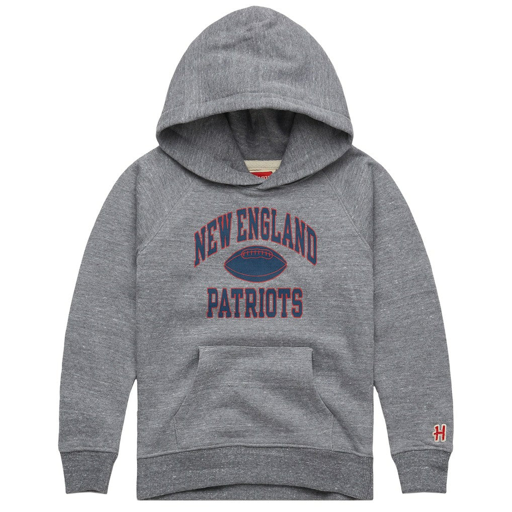 New England Patriots Homage Youth Gridiron Tri-Blend Hoodie - Gray for sale