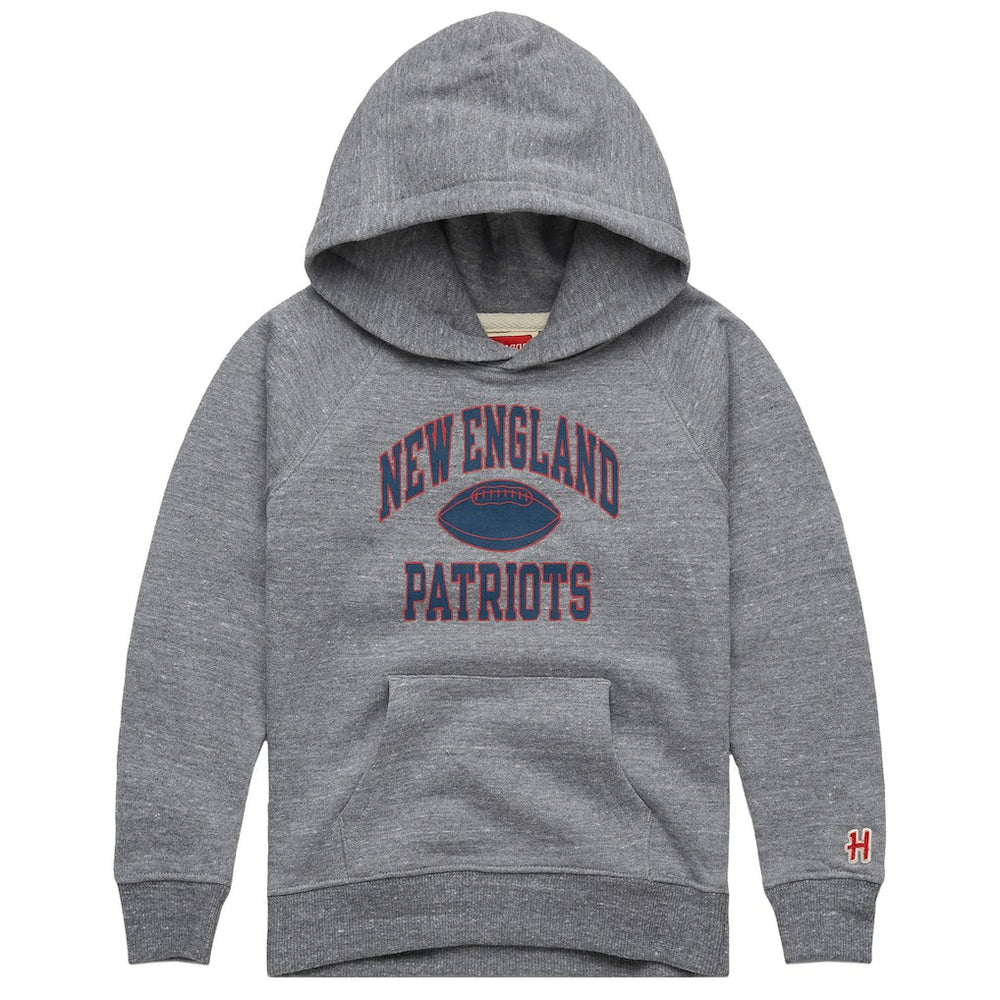 New England Patriots Homage Youth Gridiron Tri-Blend Hoodie - Gray for sale