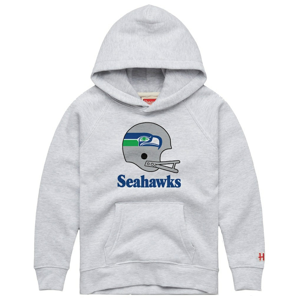 Seattle Seahawks Homage Youth Big Helmet Tri-Blend Hoodie - Gray cheap