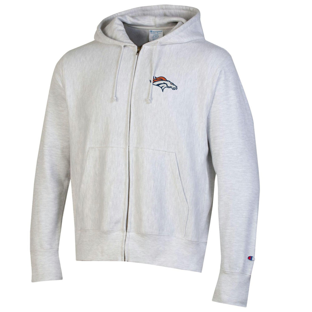 Denver Broncos Champion Reverse Weave Full-Zip Hoodie - Gray discount