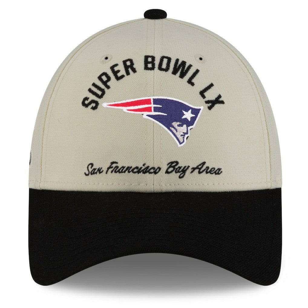 New England Patriots New Era Super Bowl LX 9FORTY Adjustable Hat - Cream/Black sale