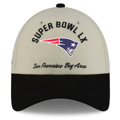 New England Patriots New Era Super Bowl LX 9FORTY Adjustable Hat - Cream/Black sale
