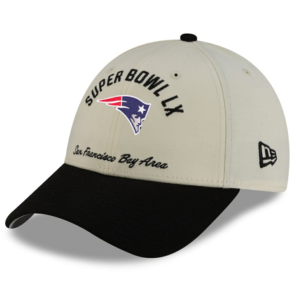 New England Patriots New Era Super Bowl LX 9FORTY Adjustable Hat - Cream/Black sale