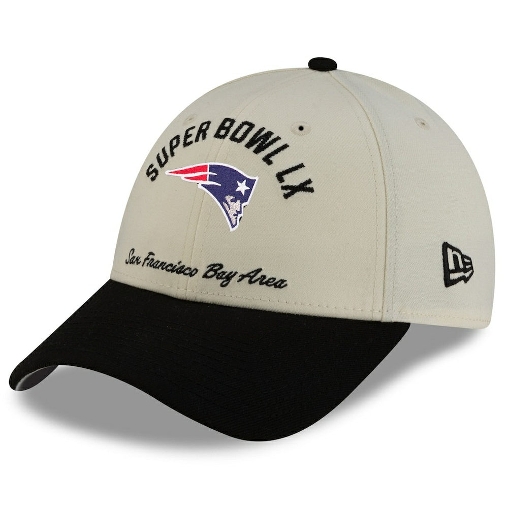 New England Patriots New Era Super Bowl LX 9FORTY Adjustable Hat - Cream/Black sale
