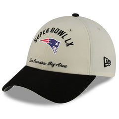 New England Patriots New Era Super Bowl LX 9FORTY Adjustable Hat - Cream/Black sale