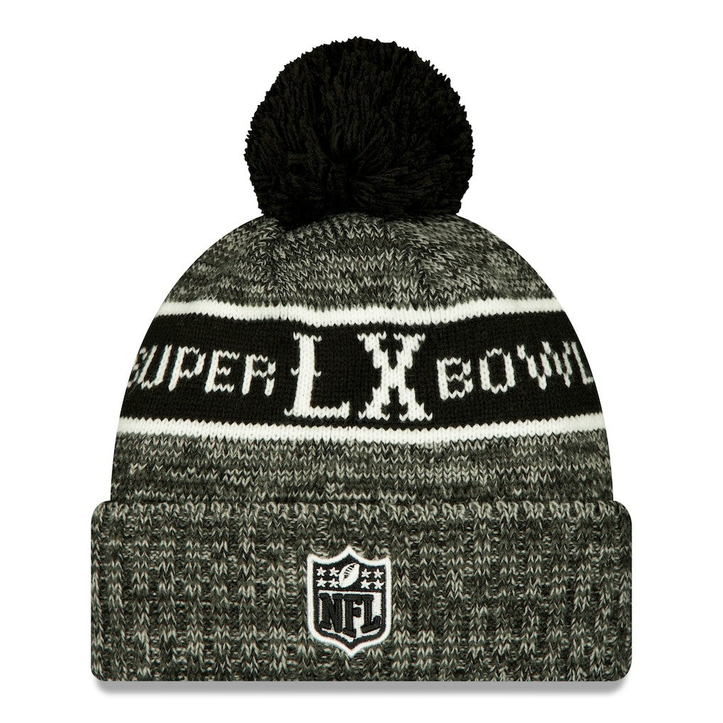 New England Patriots New Era Super Bowl LX Cuffed Knit Hat with Pom - Black online