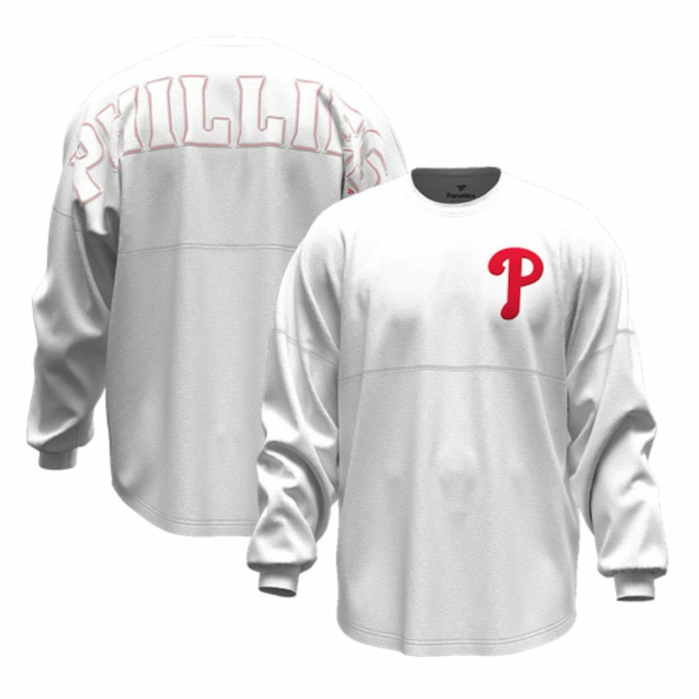 Philadelphia Phillies Women's Baseball Stitch Spirit Jersey Long Sleeve T-Shirt - White