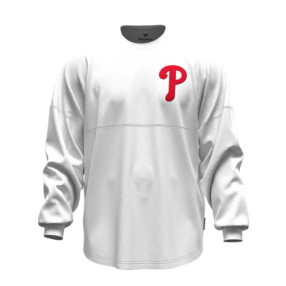 Philadelphia Phillies Women's Baseball Stitch Spirit Jersey Long Sleeve T-Shirt - White
