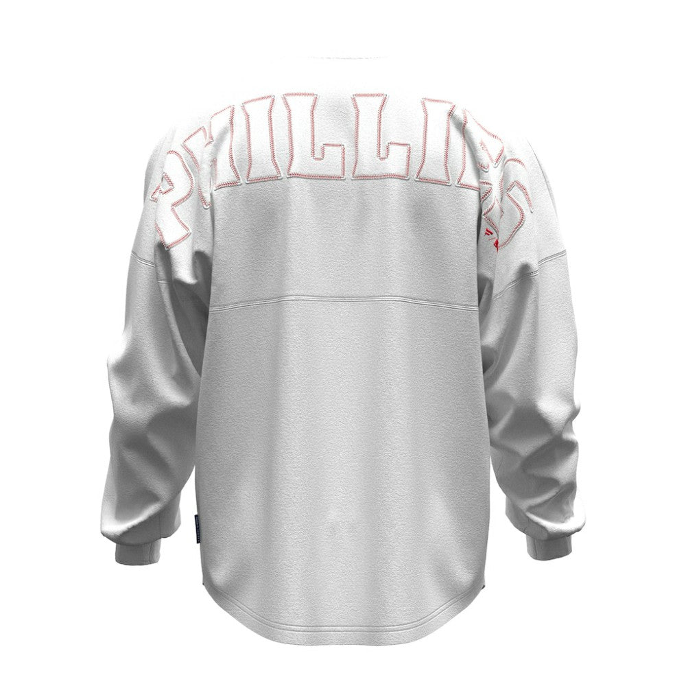 Philadelphia Phillies Women's Baseball Stitch Spirit Jersey Long Sleeve T-Shirt - White