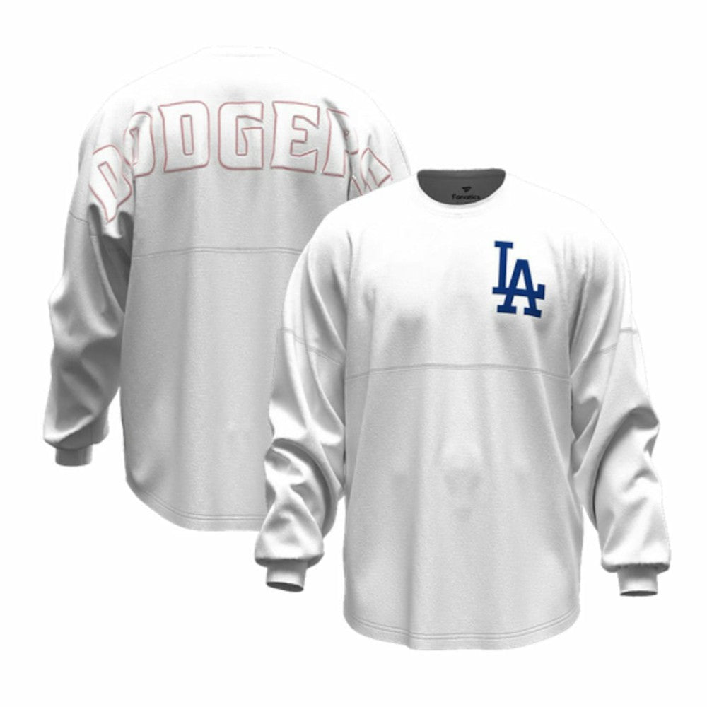 Los Angeles Dodgers Women's Baseball Stitch Spirit Jersey Long Sleeve T-Shirt - White