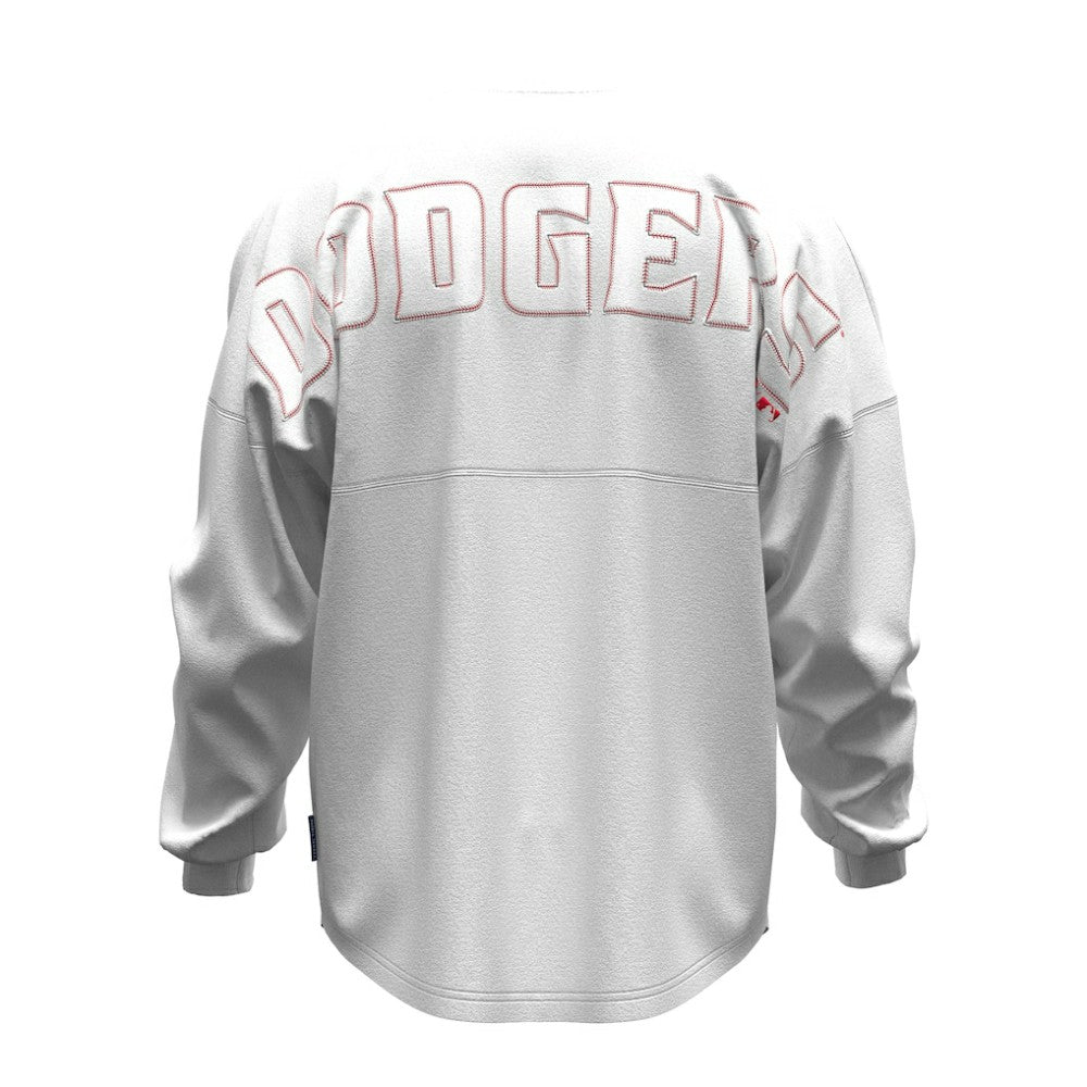 Los Angeles Dodgers Women's Baseball Stitch Spirit Jersey Long Sleeve T-Shirt - White