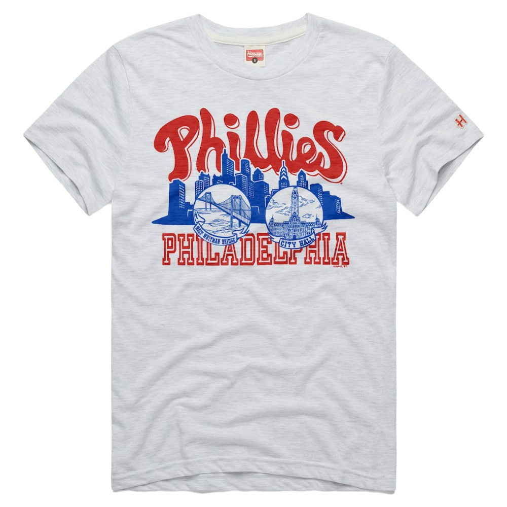 Philadelphia Phillies Homage Tri-Blend Hyperlocal T-Shirt - Ash