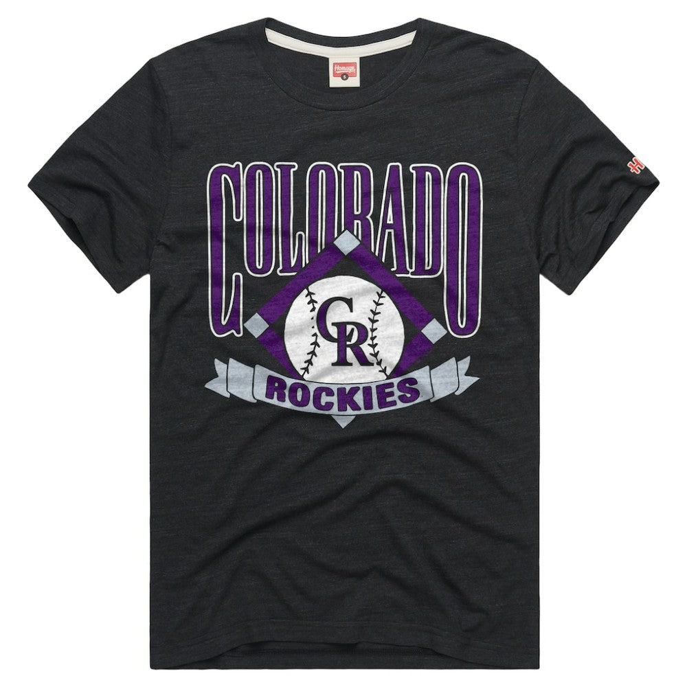 Colorado Rockies Homage Tri-Blend Hyperlocal T-Shirt - Charcoal