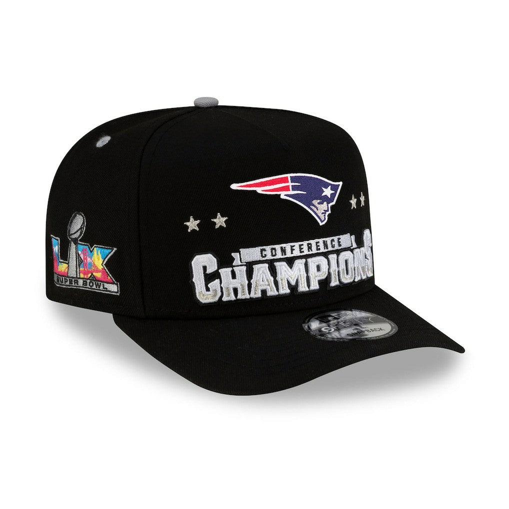 New England Patriots New Era 2025 AFC Champions Locker Room Trophy Collection A-Frame 9FIFTY Snapback Hat - Black online