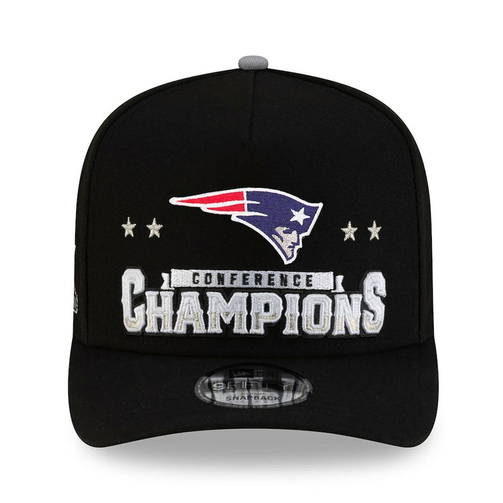 New England Patriots New Era 2025 AFC Champions Locker Room Trophy Collection A-Frame 9FIFTY Snapback Hat - Black online