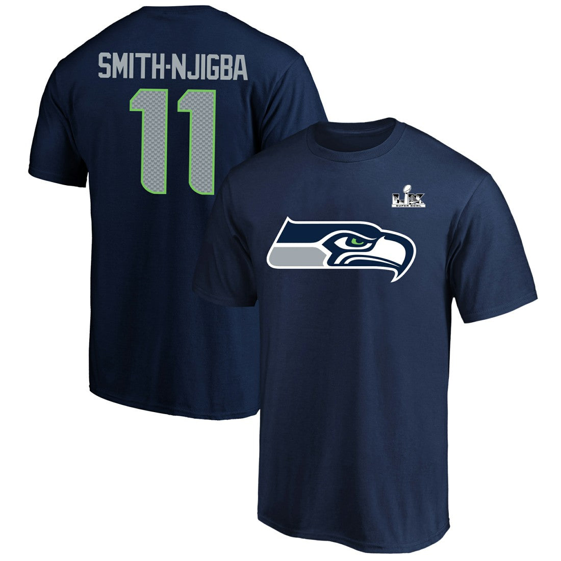 Jaxon Smith-Njigba Seattle Seahawks Super Bowl LX Patch Big & Tall Name & Number T-Shirt - College Navy cheap