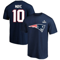 Drake Maye New England Patriots Super Bowl LX Patch Big & Tall Name & Number T-Shirt - Navy discount