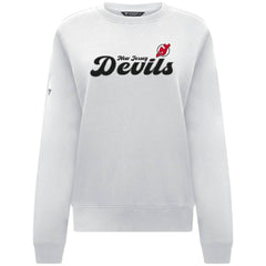 New Jersey Devils Levelwear Women's Yvette Big Script Tri-Blend Sweatshirt White
