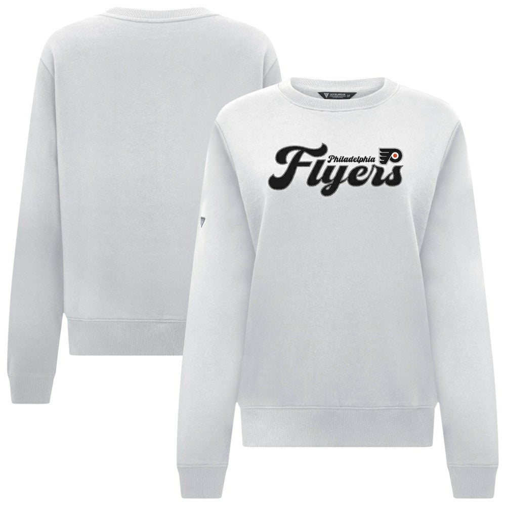 Philadelphia Flyers Levelwear Women's Yvette Big Script Tri-Blend Sweatshirt White