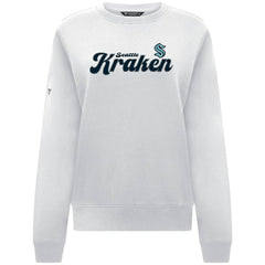 Seattle Kraken Levelwear Women's Yvette Big Script Tri-Blend Sweatshirt White