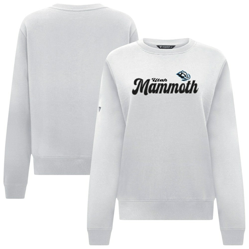 Utah Mammoth Levelwear Women's Yvette Big Script Tri-Blend Sweatshirt White
