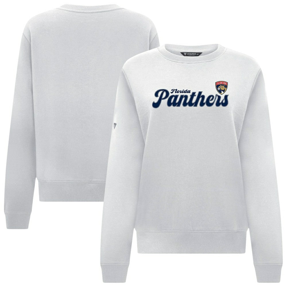 Florida Panthers Levelwear Women's Yvette Big Script Tri-Blend Sweatshirt White