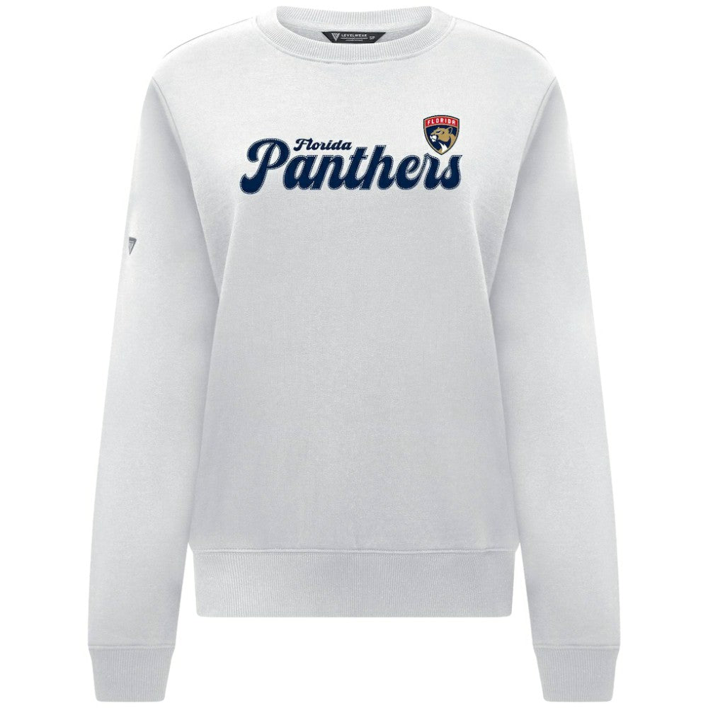 Florida Panthers Levelwear Women's Yvette Big Script Tri-Blend Sweatshirt White