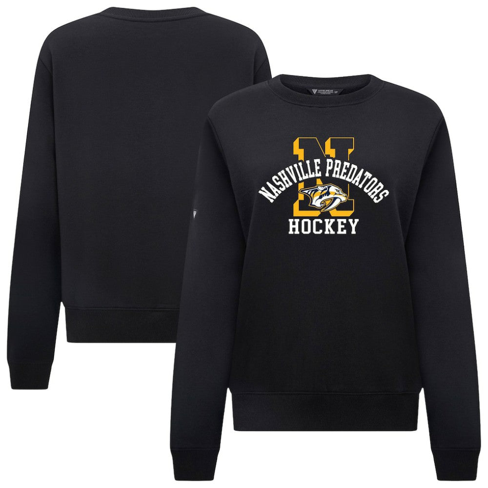 Nashville Predators Levelwear Women's Yvette Limelight Big Letter Sweatshirt Black