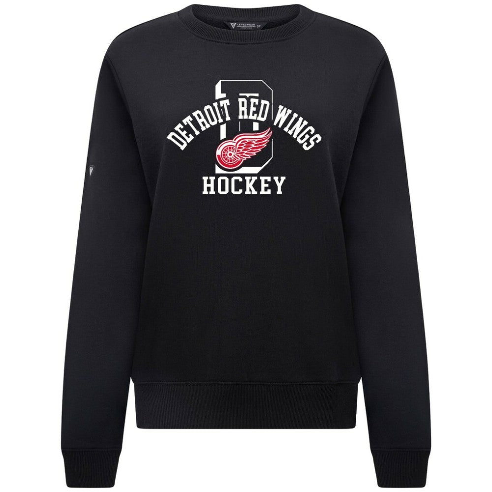 Detroit Red Wings Levelwear Women's Yvette Limelight Big Letter Sweatshirt Black