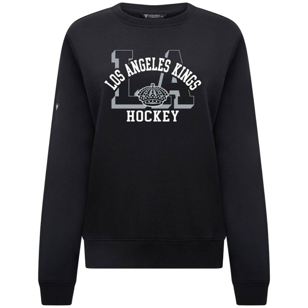 Los Angeles Kings Levelwear Women's Yvette Limelight Big Letter Sweatshirt Black