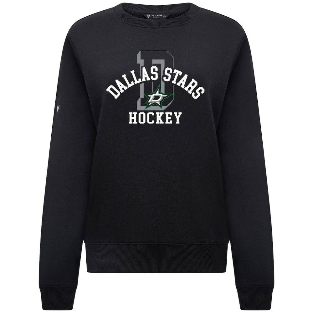 Dallas Stars Levelwear Women's Yvette Limelight Big Letter Sweatshirt Black