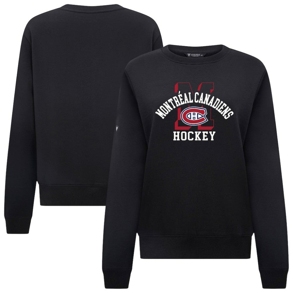 Montreal Canadiens Levelwear Women's Yvette Limelight Big Letter Sweatshirt Black