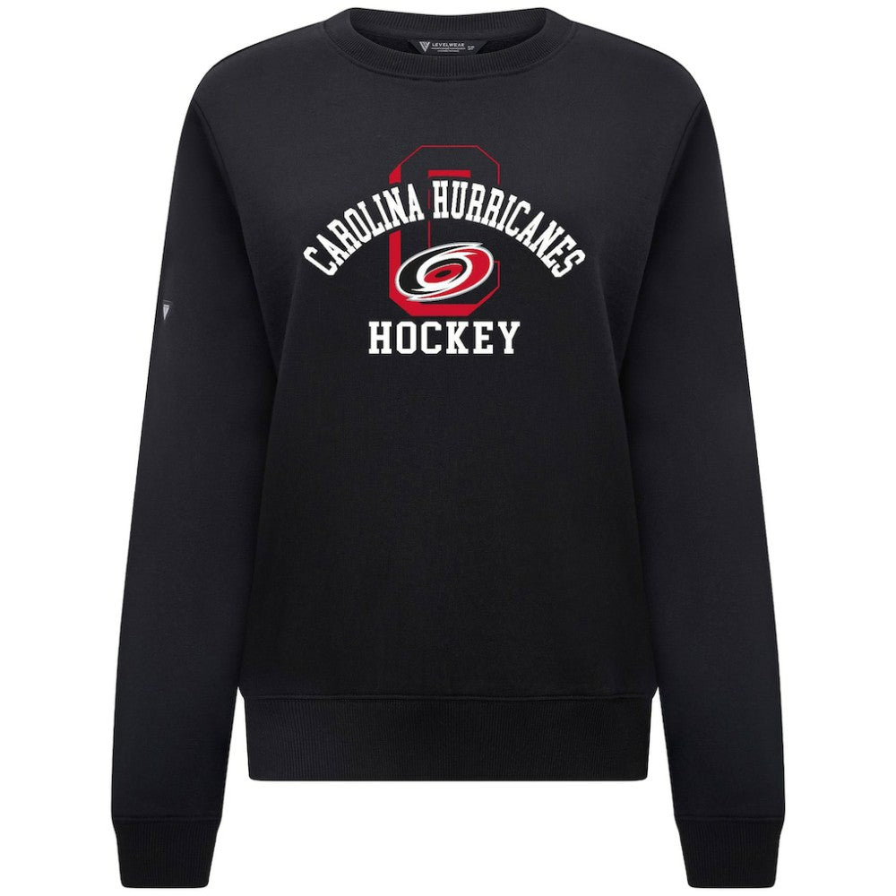 Carolina Hurricanes Levelwear Women's Yvette Limelight Big Letter Sweatshirt Black
