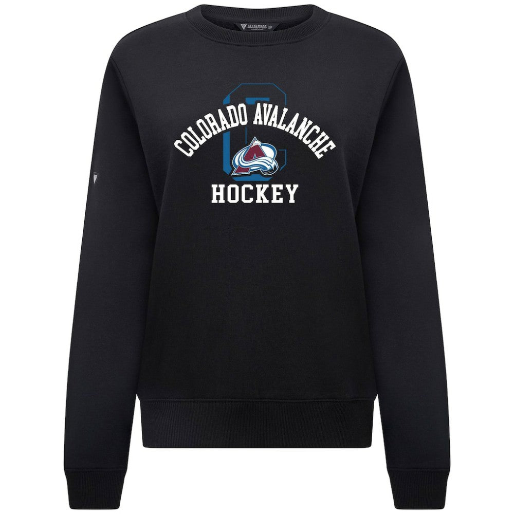 Colorado Avalanche Levelwear Women's Yvette Limelight Big Letter Sweatshirt Black