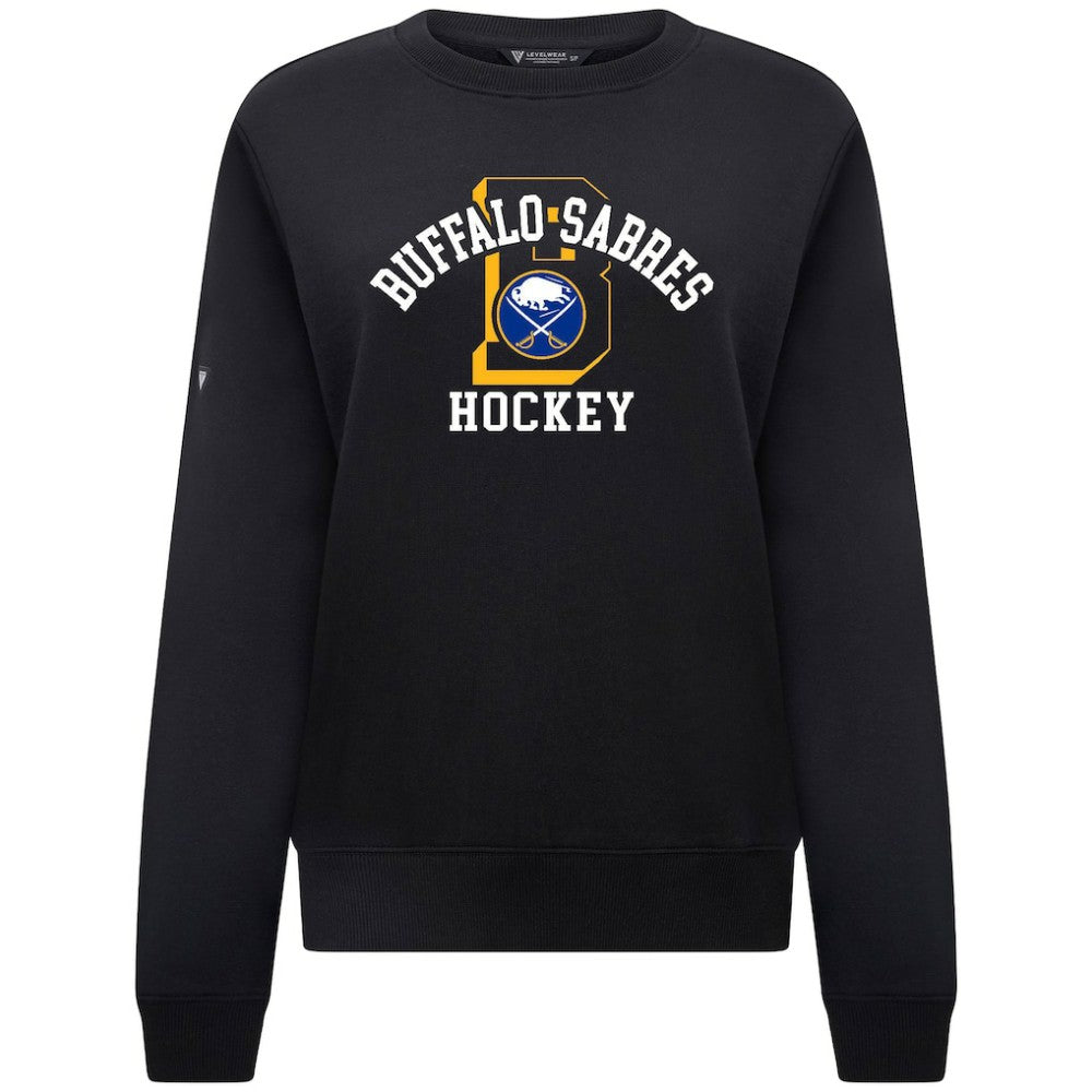 Buffalo Sabres Levelwear Women's Yvette Limelight Big Letter Sweatshirt Black