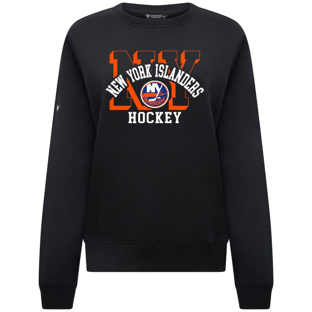 New York Islanders Levelwear Women's Yvette Limelight Big Letter Sweatshirt Black