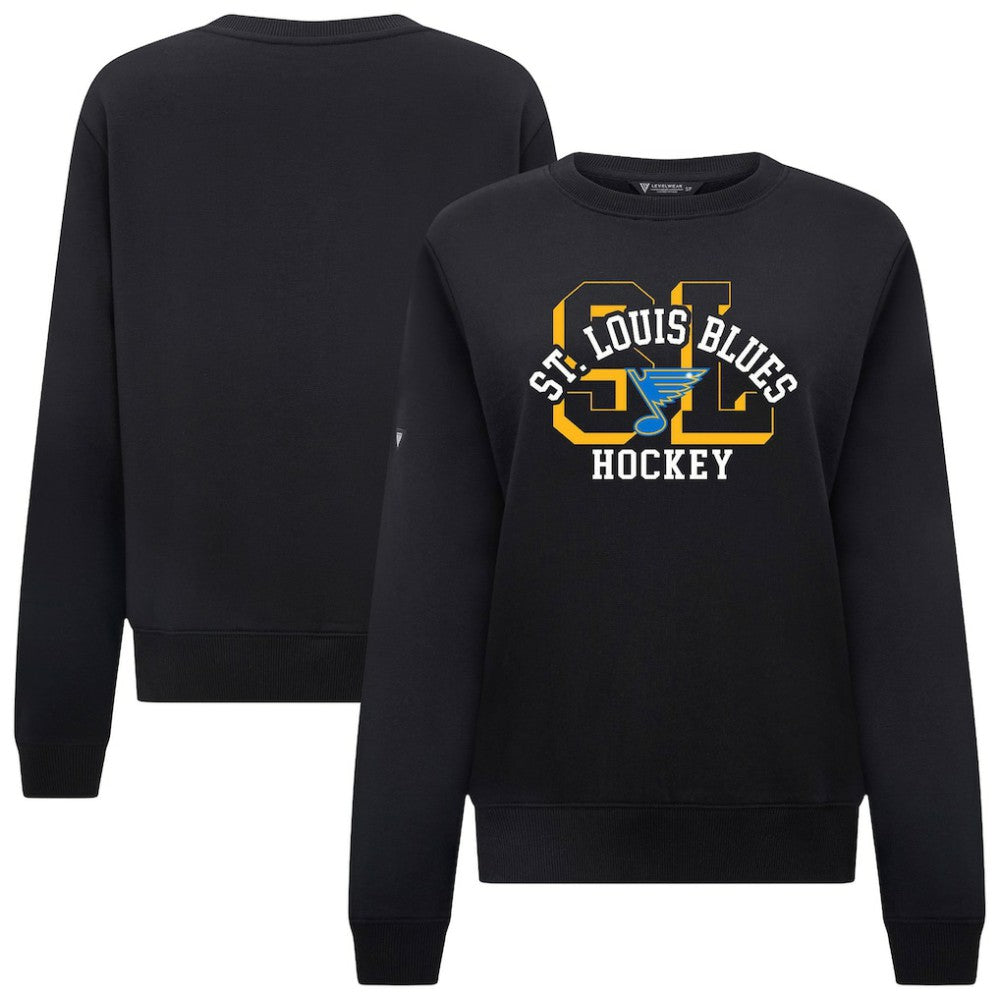 St. Louis Blues Levelwear Women's Yvette Limelight Big Letter Sweatshirt Black