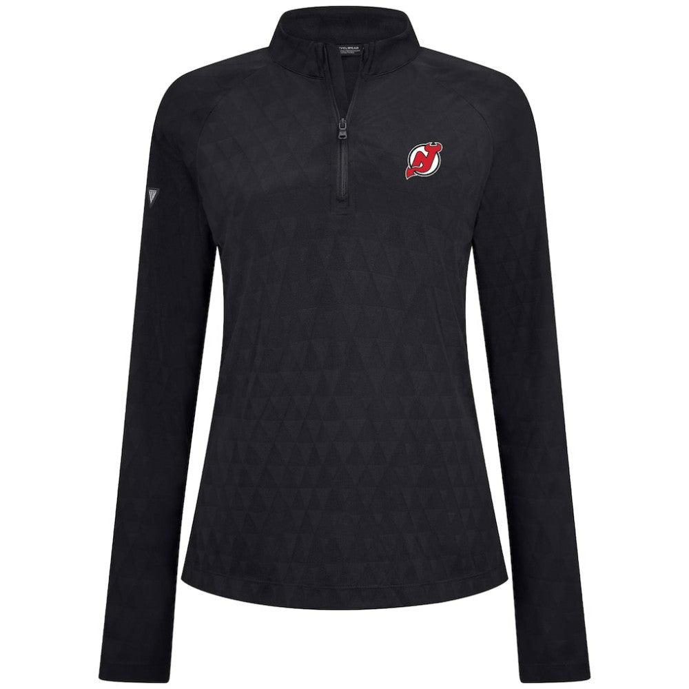New Jersey Devils Levelwear Women's Spike Raglan Quarter-Zip Top Black