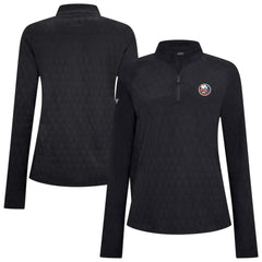 New York Islanders Levelwear Women's Spike Raglan Quarter-Zip Top Black