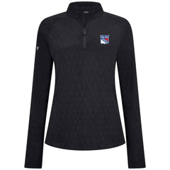 New York Rangers Levelwear Women's Spike Raglan Quarter-Zip Top Black