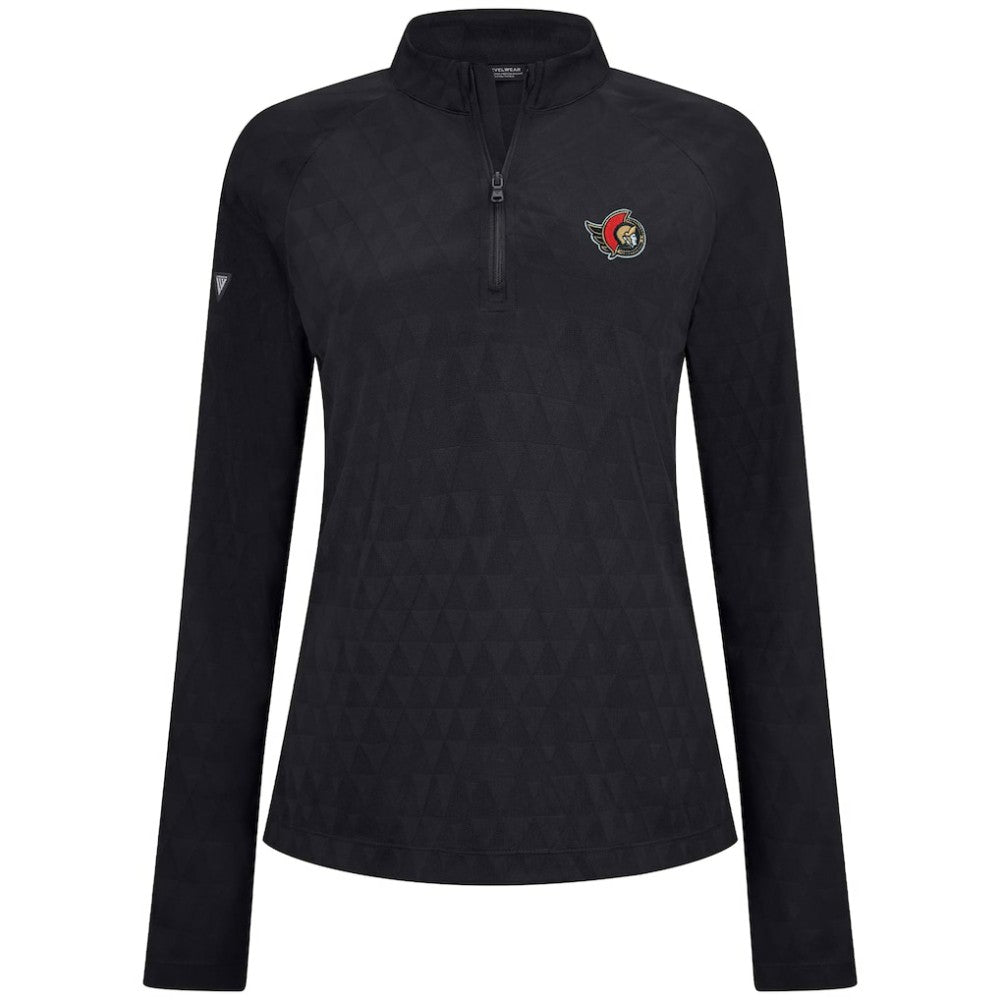 Ottawa Senators Levelwear Women's Spike Raglan Quarter-Zip Top Black