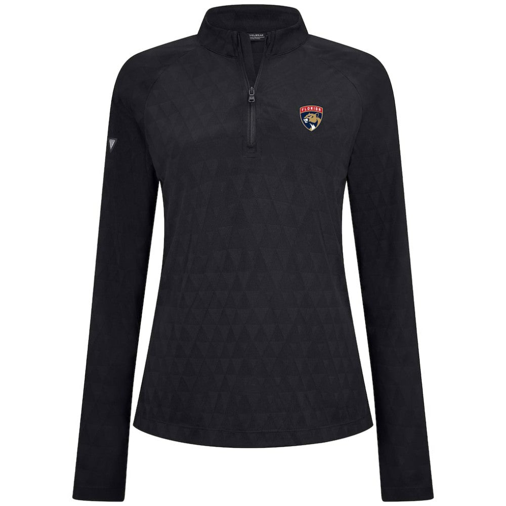 Florida Panthers Levelwear Women's Spike Raglan Quarter-Zip Top Black