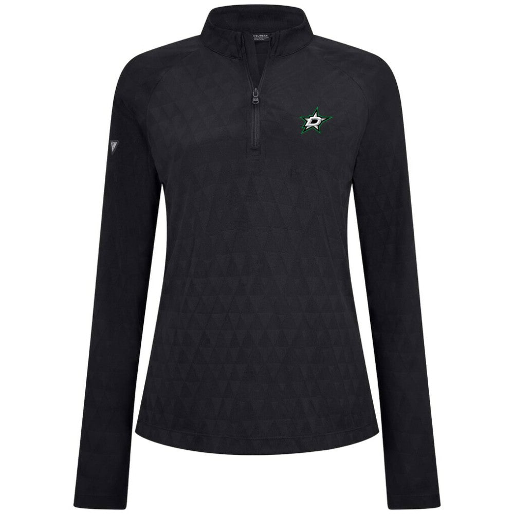 Dallas Stars Levelwear Women's Spike Raglan Quarter-Zip Top Black
